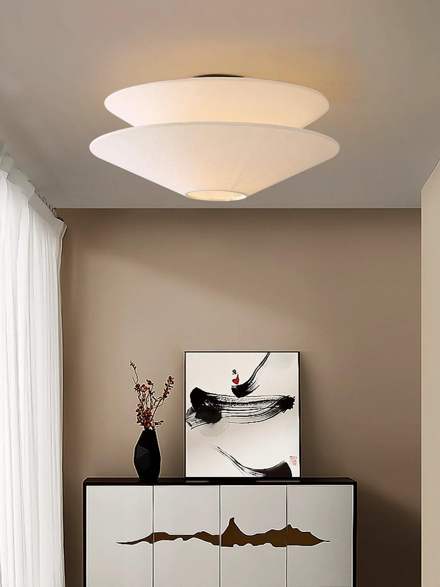 Ealo Nordic Art Fabric Flushmount Ceiling Light-Neutral Decor