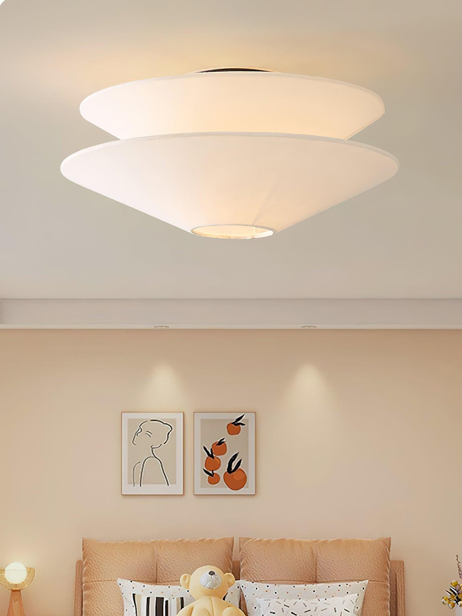 Ealo Nordic Art Fabric Flushmount Ceiling Light-Neutral Decor
