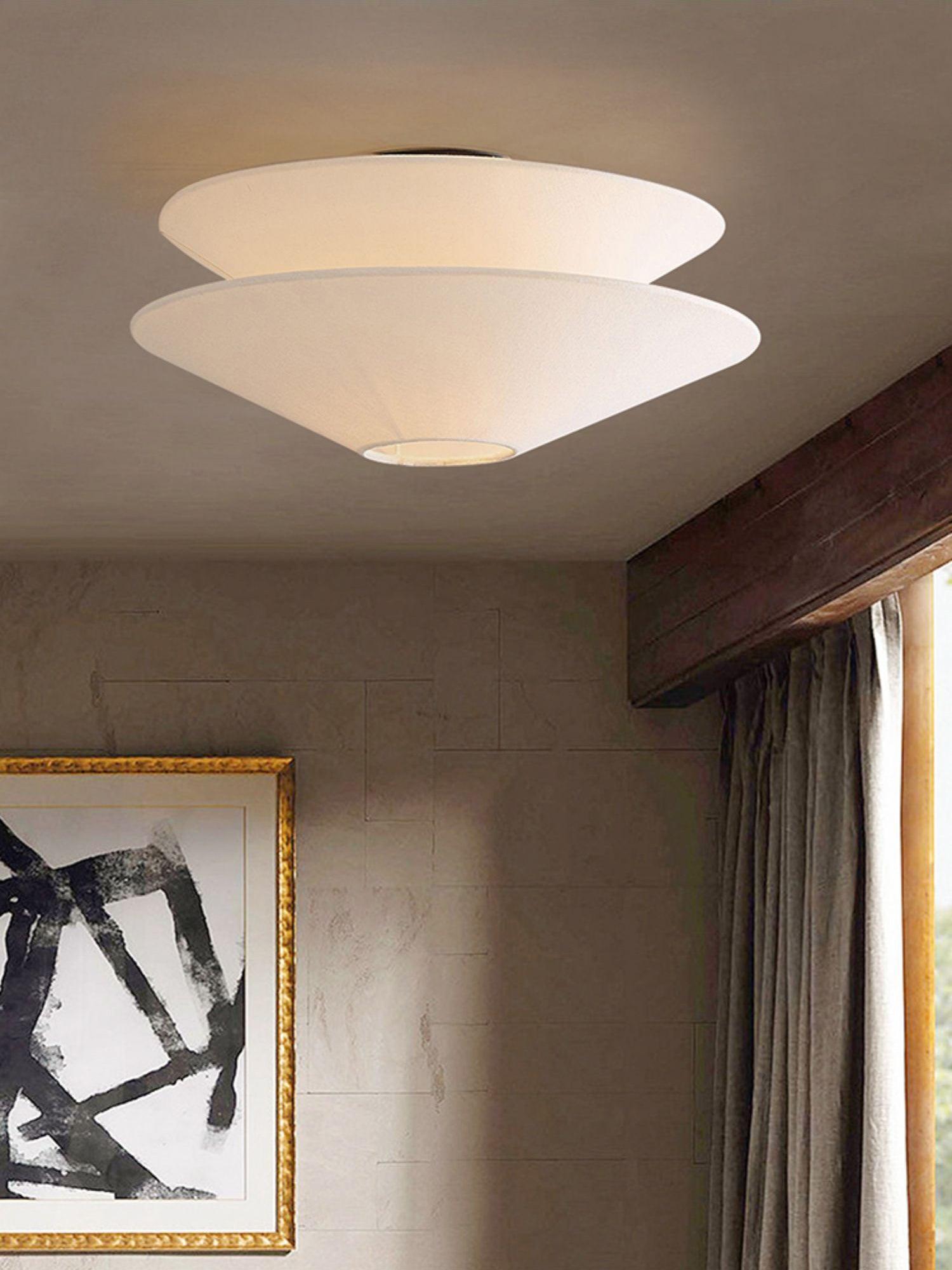 Ealo Nordic Art Fabric Flushmount Ceiling Light-Neutral Decor