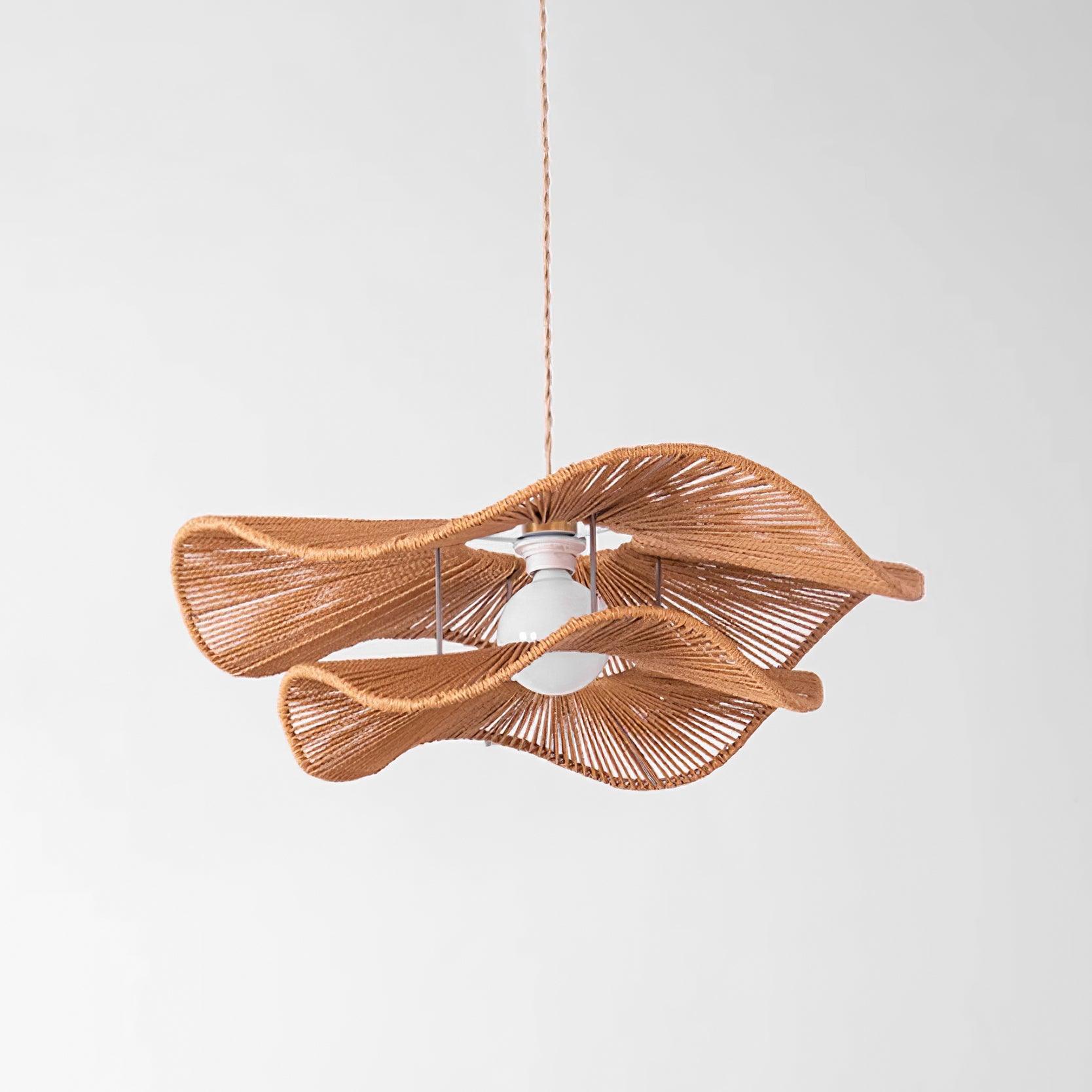 Solin Wave Rattan Pendant Light-Neutral Decor