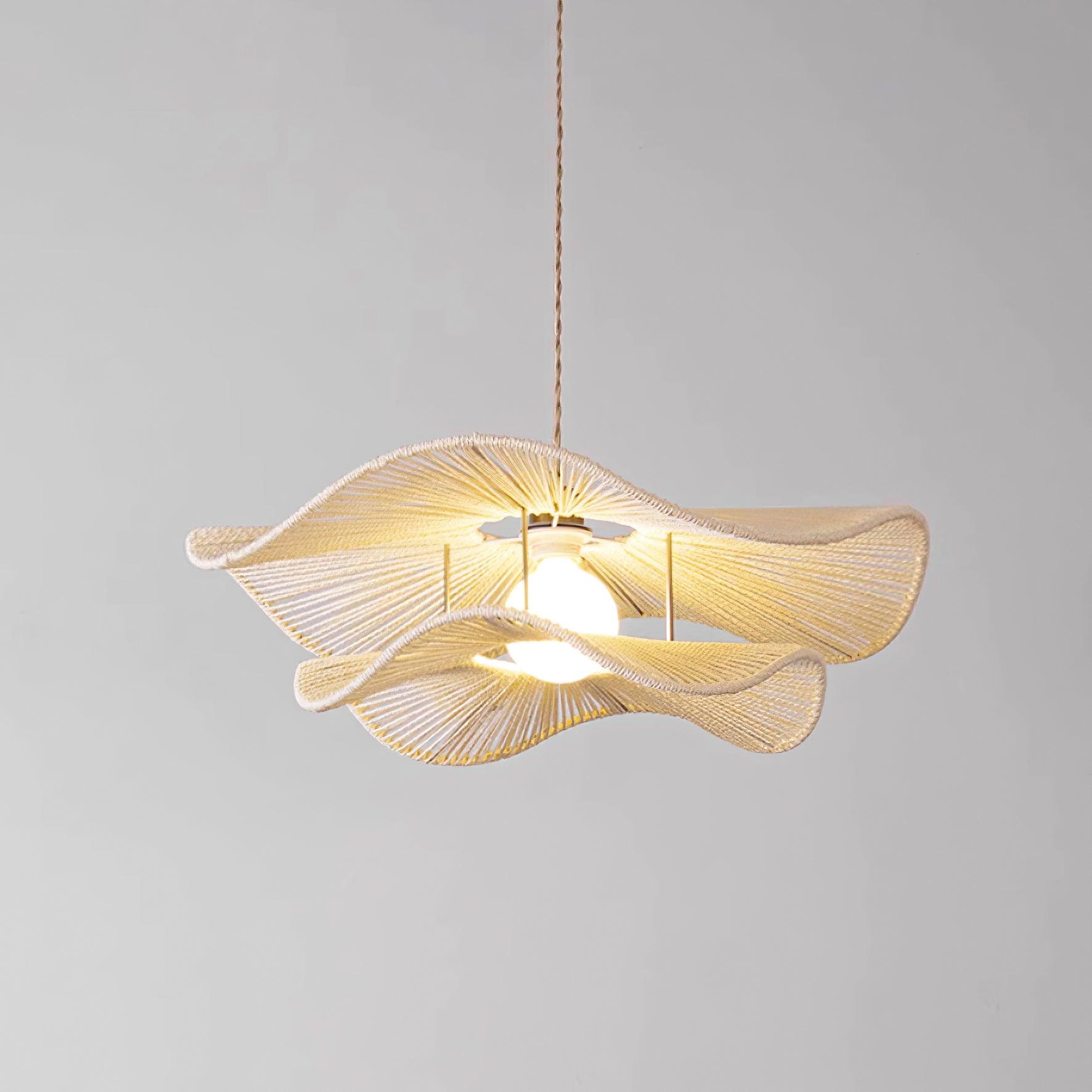Solin Wave Rattan Pendant Light-Neutral Decor