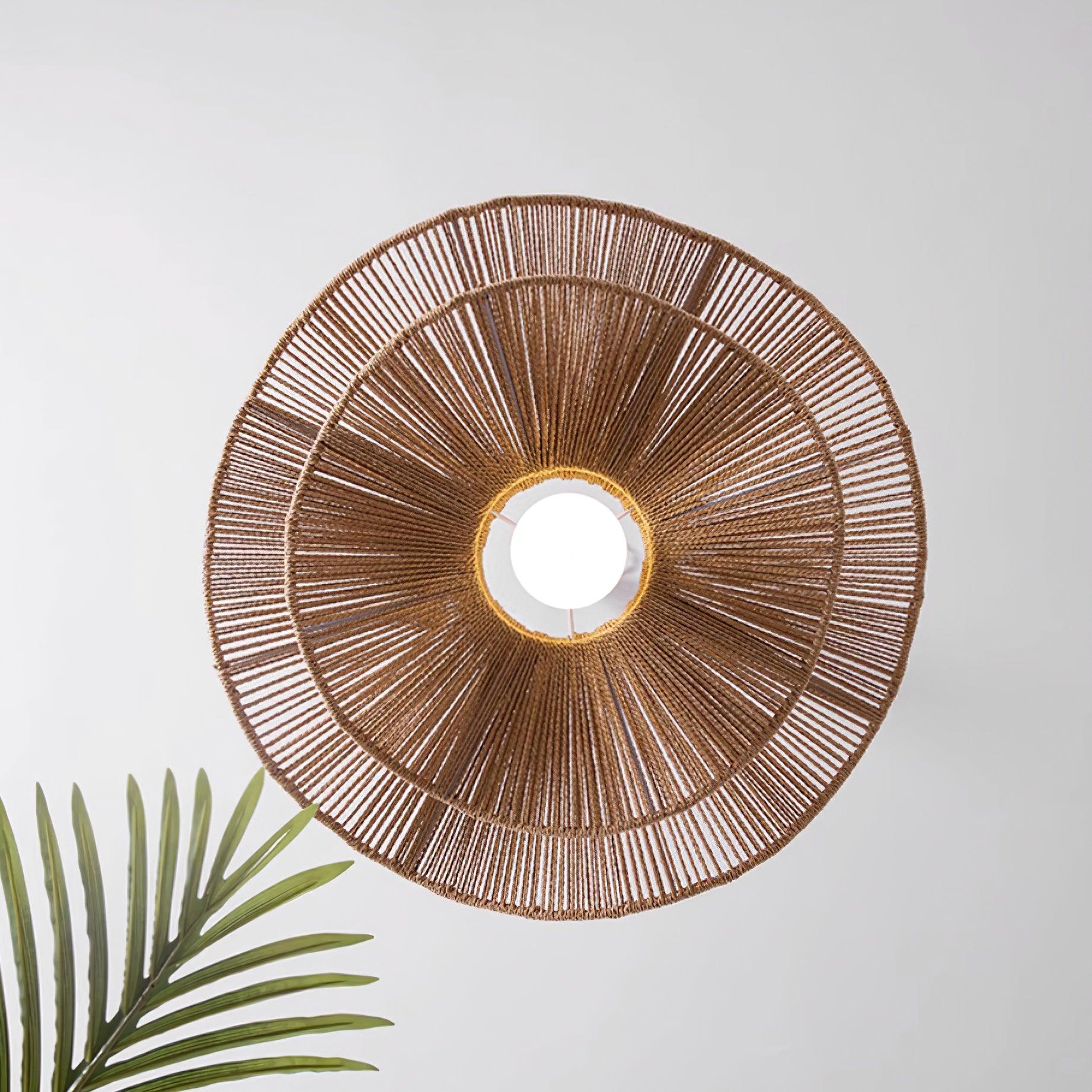 Solin Wave Rattan Pendant Light-Neutral Decor