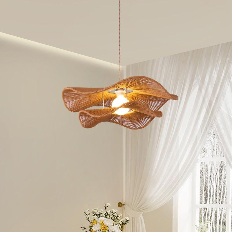 Solin Wave Rattan Pendant Light-Neutral Decor