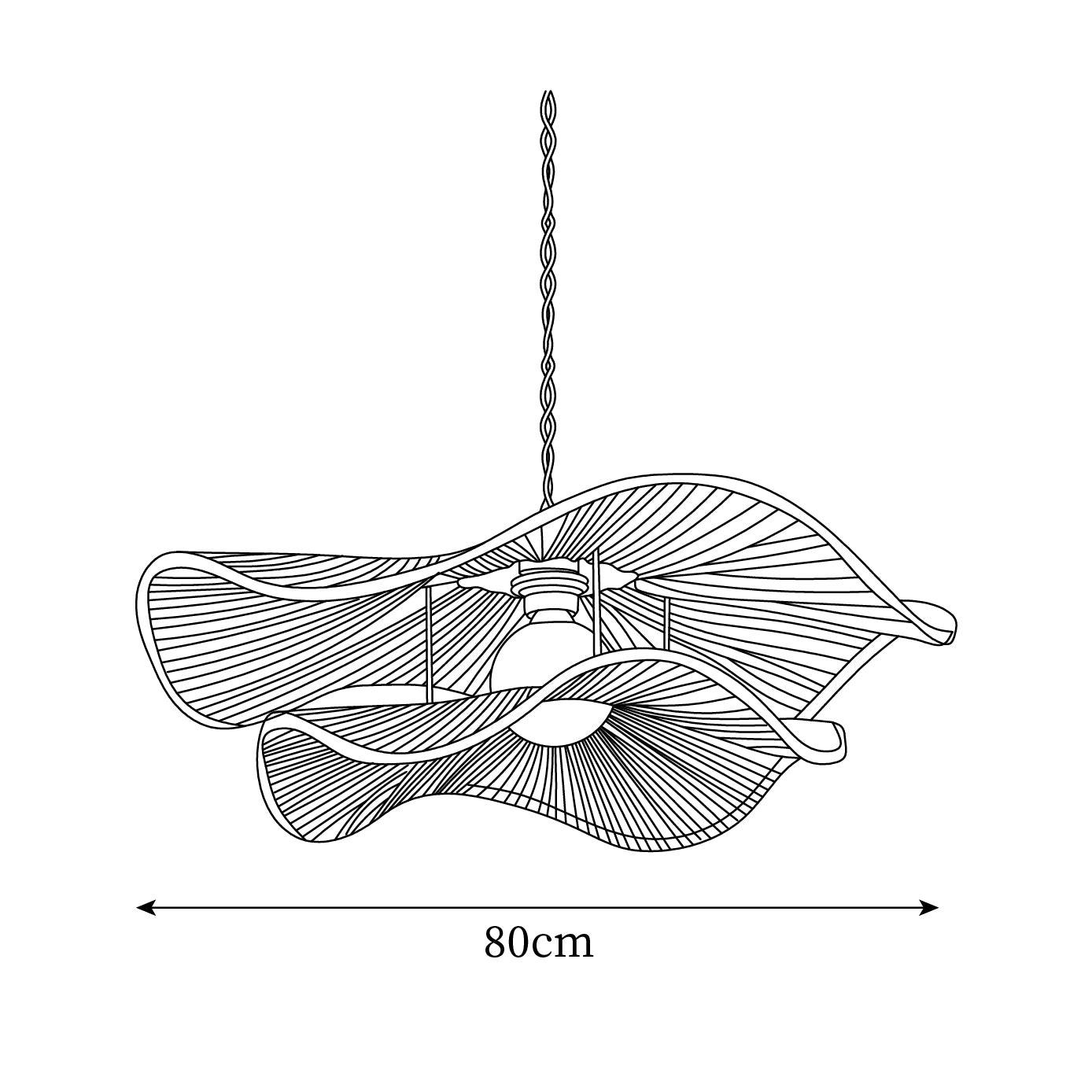 Solin Wave Rattan Pendant Light-Neutral Decor