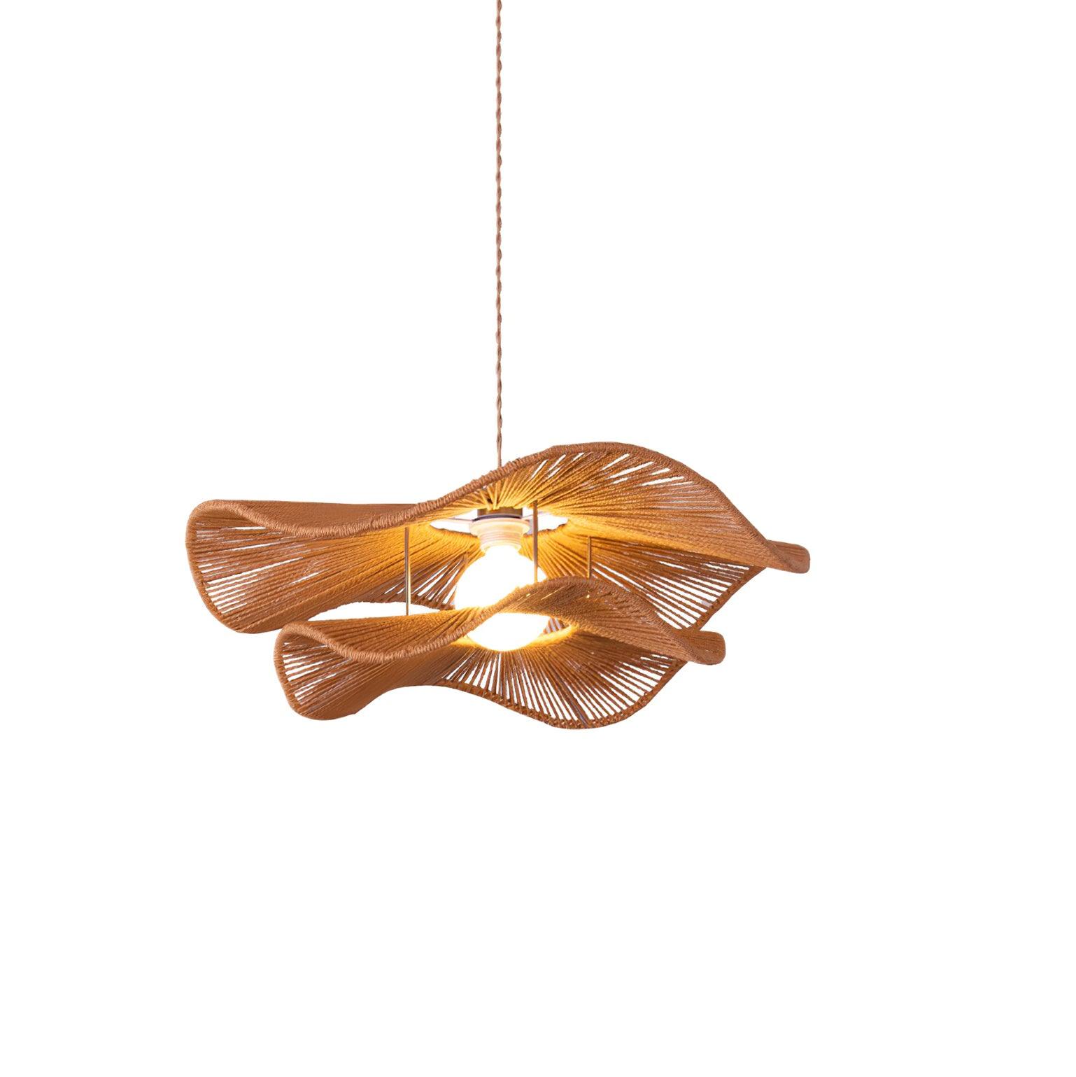 Solin Wave Rattan Pendant Light-Neutral Decor