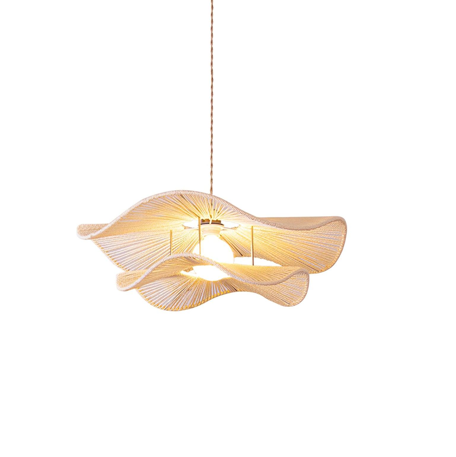 Solin Wave Rattan Pendant Light-Neutral Decor