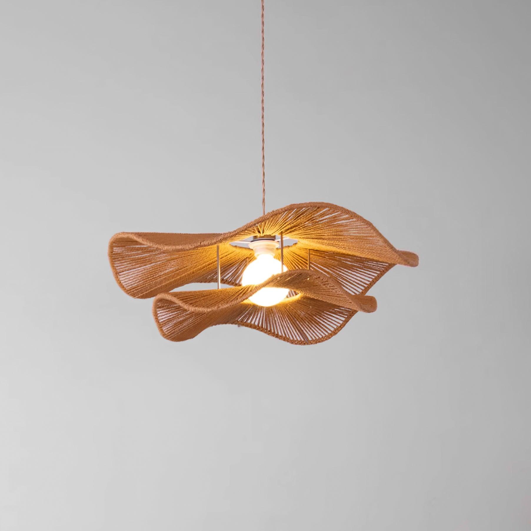 Solin Wave Rattan Pendant Light-Neutral Decor