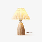 Arsorarae Pleated Travertine Table Lamp-Neutral Decor