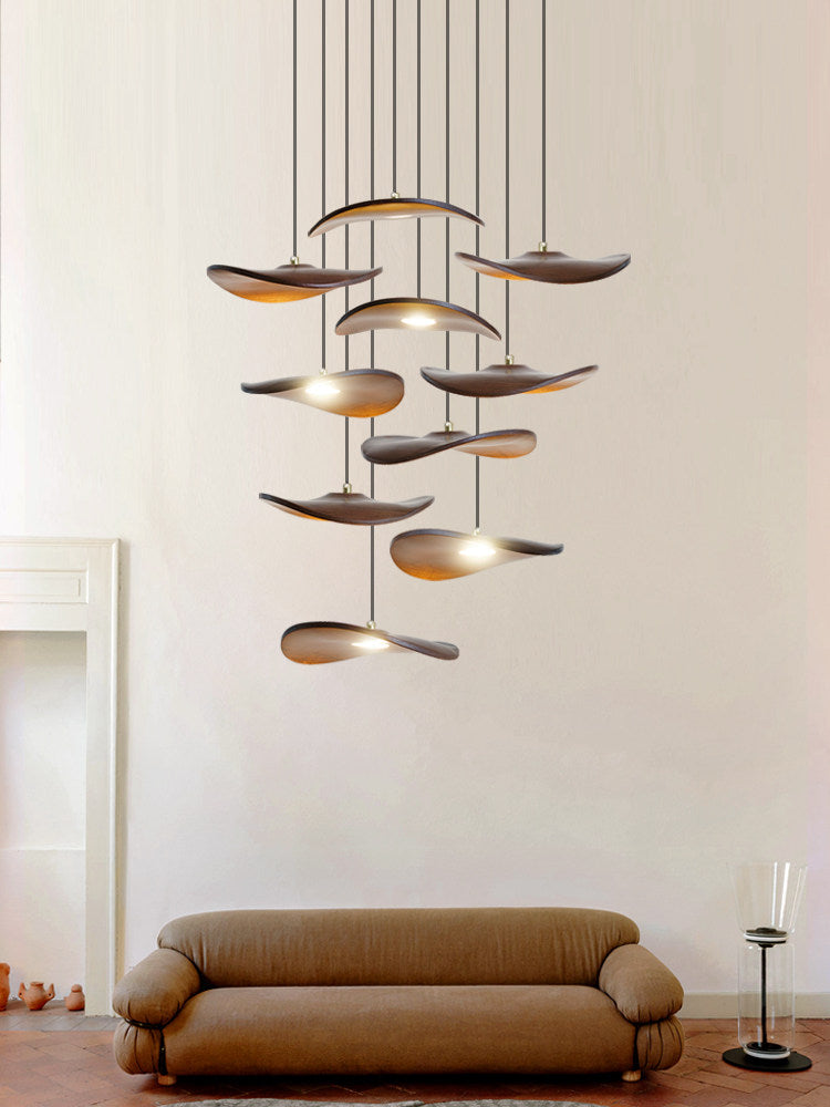 Lowenstone Wood Blade Chandelier
