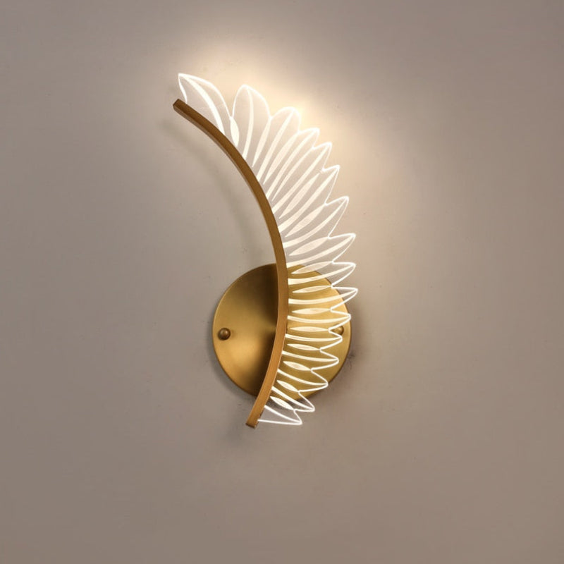 Kristy Modern Crystal Wall Lamp Gold Wings Design Sconce for Bedroom - Neutral Decor
