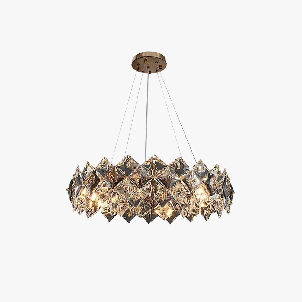 Kristy Modern 6-Light Tiered Crystal Chandelier With Adjustable Cables - Neutral Decor