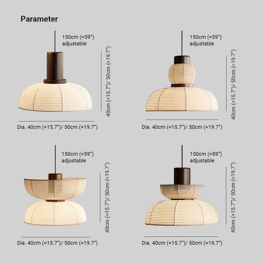 Ritta Pendant Light Neutral Paper Modern Fabric White - Neutral Decor