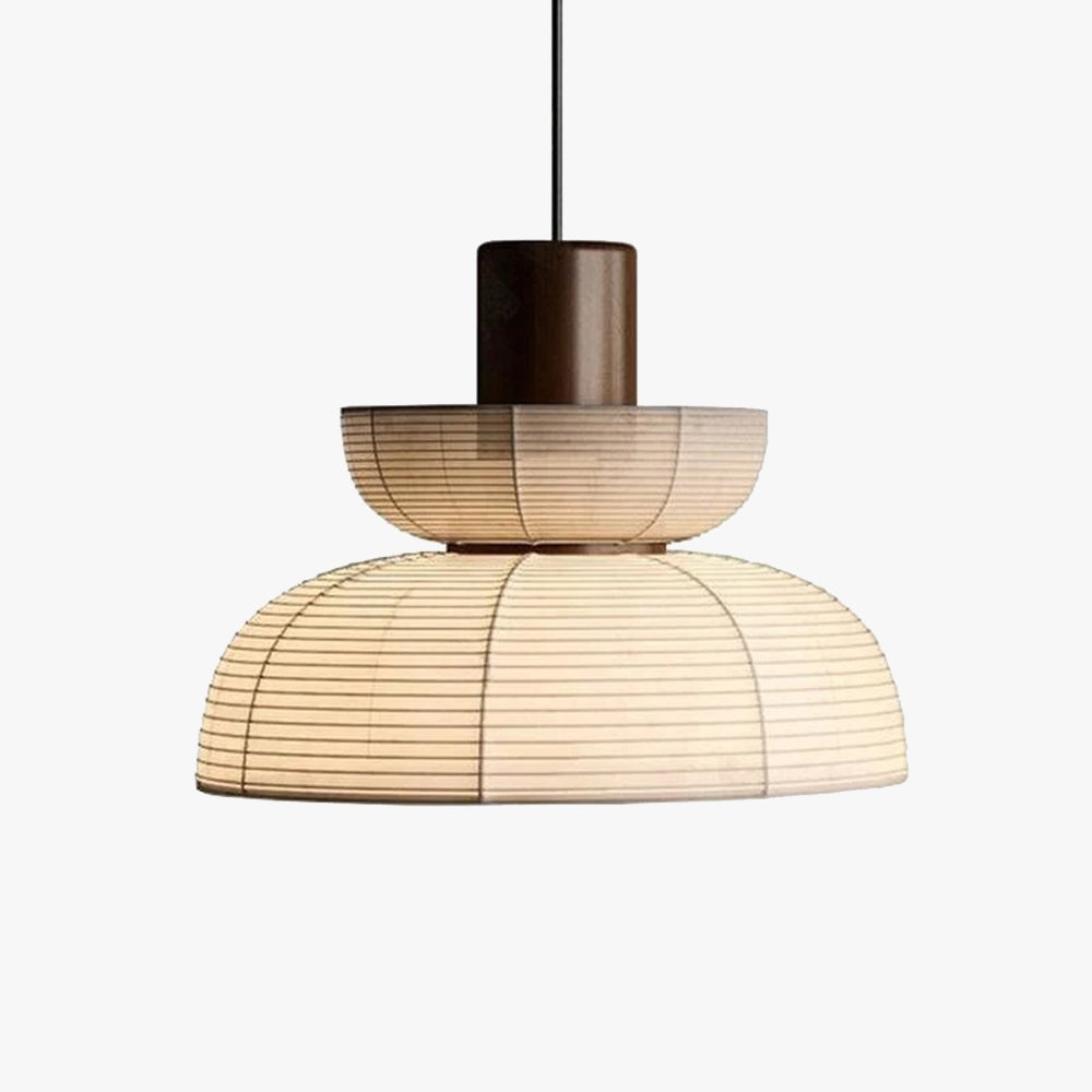 Ritta Pendant Light Neutral Paper Modern Fabric White - Neutral Decor
