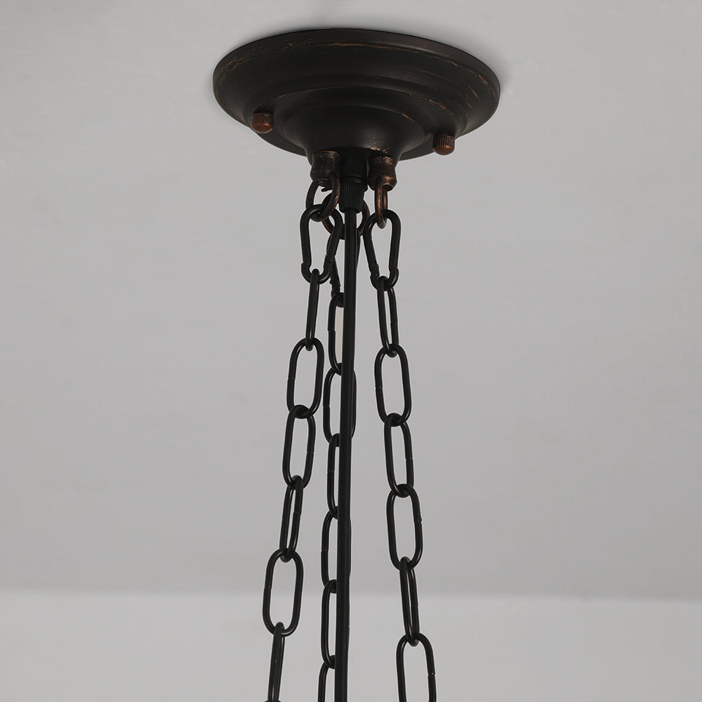 Valentina Vintage French Country Dome Pendant Light, White/Beige - Neutral Decor