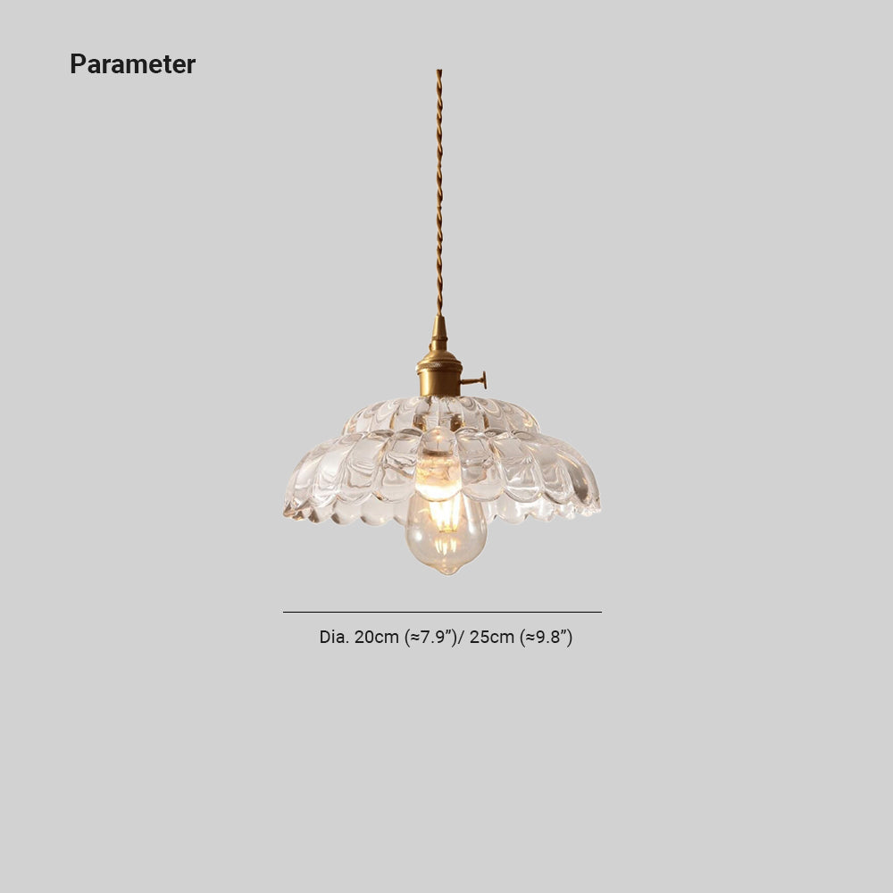 Valentina Vintage Pendant Light Clear Metal/Glass Bedroom/Dining Room - Neutral Decor