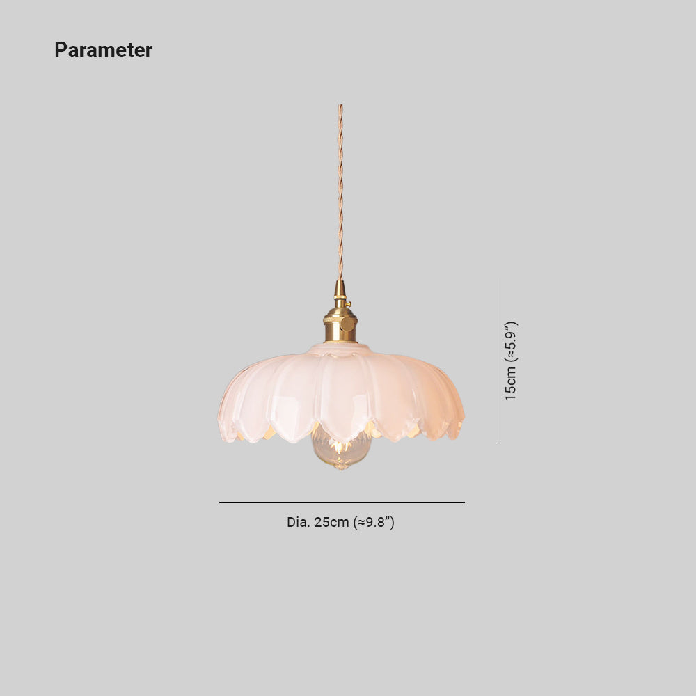 Valentina Retro LED Pendant Light Colourful Glass/Metal Flower Dining Room - Neutral Decor