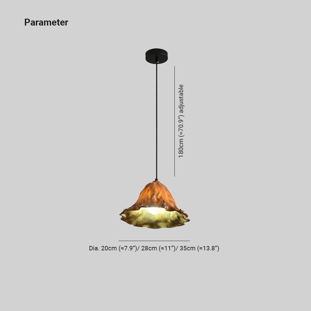 Ritta Art Lotus Leaf LED Pendant Light Resin Dining Room - Neutral Decor