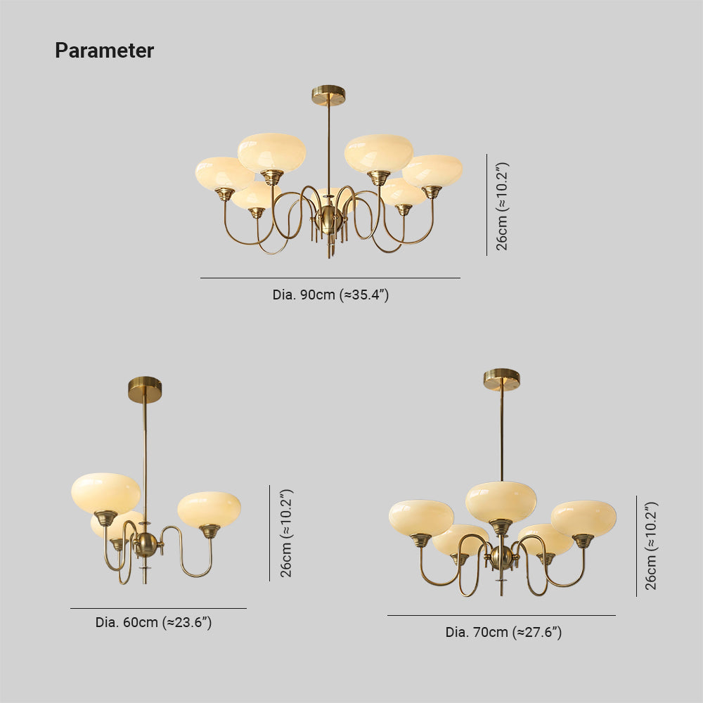 Arisha Vintage LED Metal Glass Chandelier Living Room - Neutral Decor