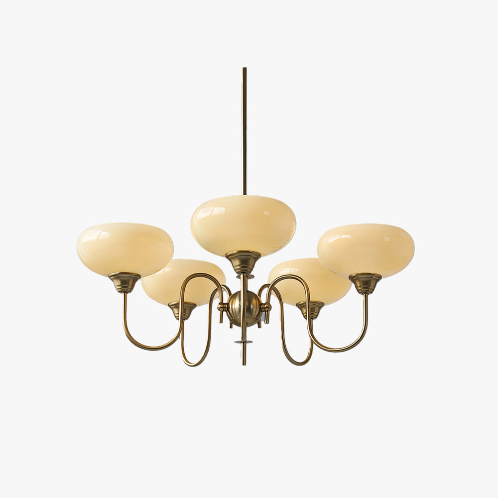 Arisha Vintage LED Metal Glass Chandelier Living Room - Neutral Decor