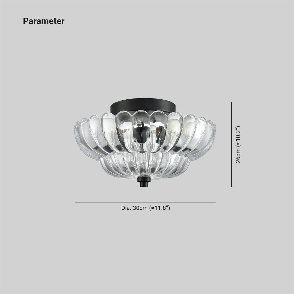 Arisha Modern Umbrella Glass Flush Mount Ceiling Light - Neutral Decor