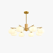 Arisha Creative LED Metal Wood Chandelier Living Room - Neutral Decor