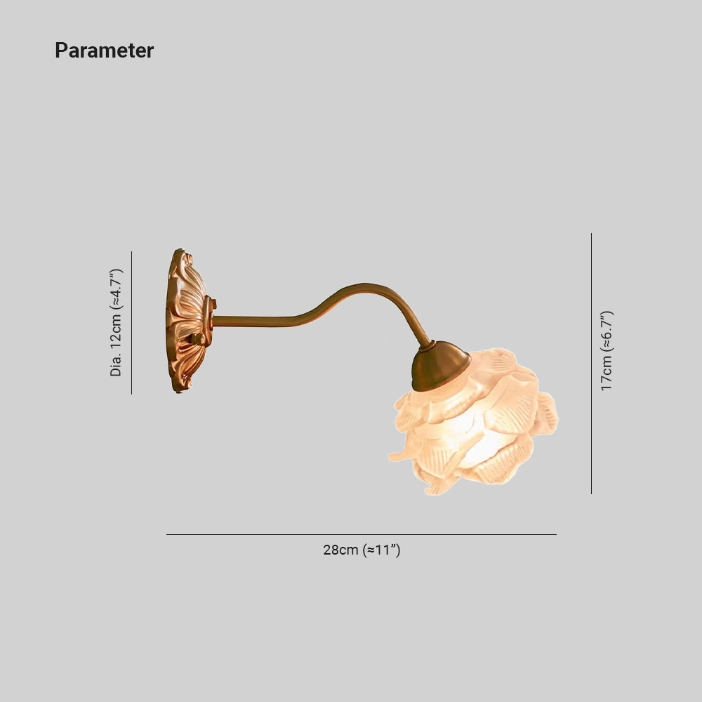 Arisha Vintage Metal Glass Indoor Wall Lamp Bedroom Living Room - Neutral Decor
