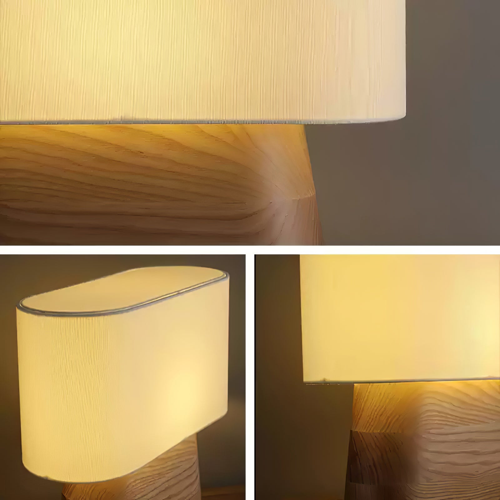 Grashen Wood & Fabric Table Lamp-Neutral Decor