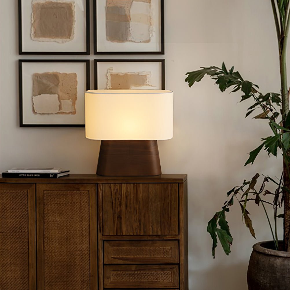 Grashen Wood & Fabric Table Lamp-Neutral Decor
