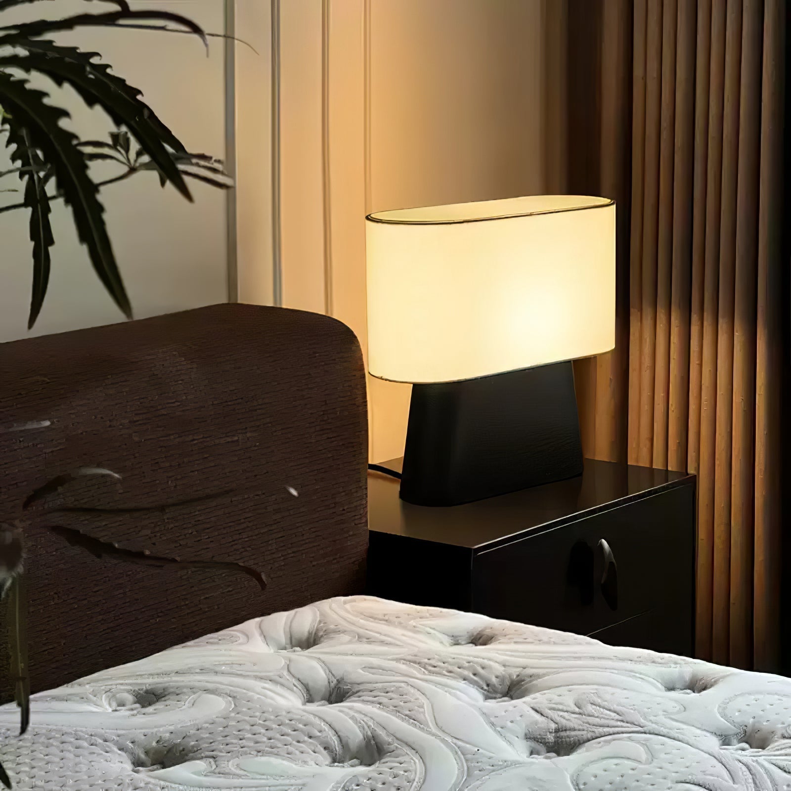 Grashen Wood & Fabric Table Lamp-Neutral Decor