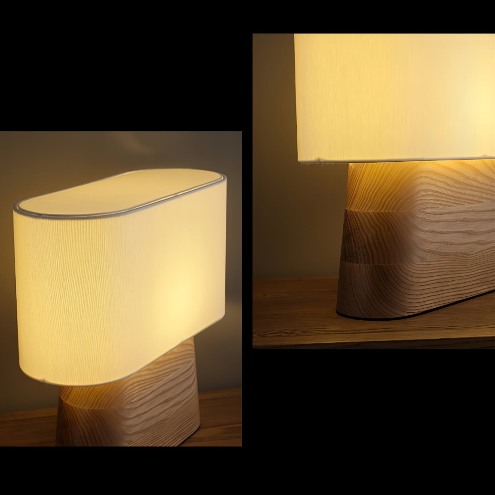 Grashen Wood & Fabric Table Lamp-Neutral Decor