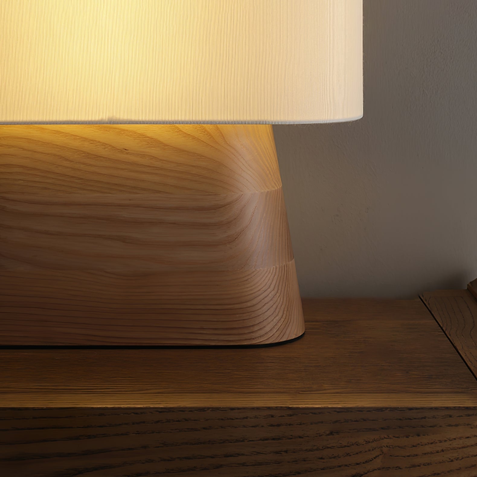 Grashen Wood & Fabric Table Lamp-Neutral Decor