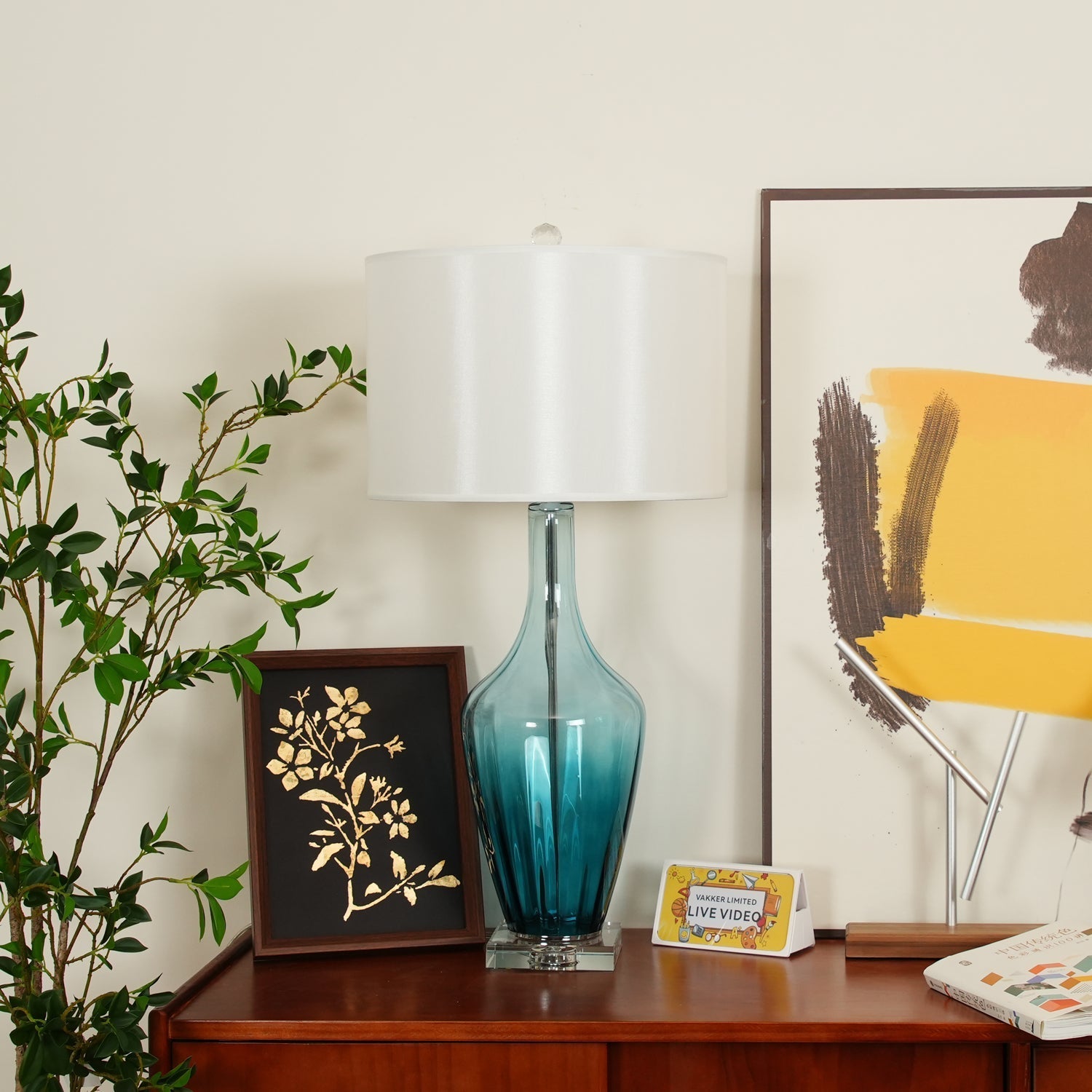 Syphae Glass Table Lamp-Neutral Decor
