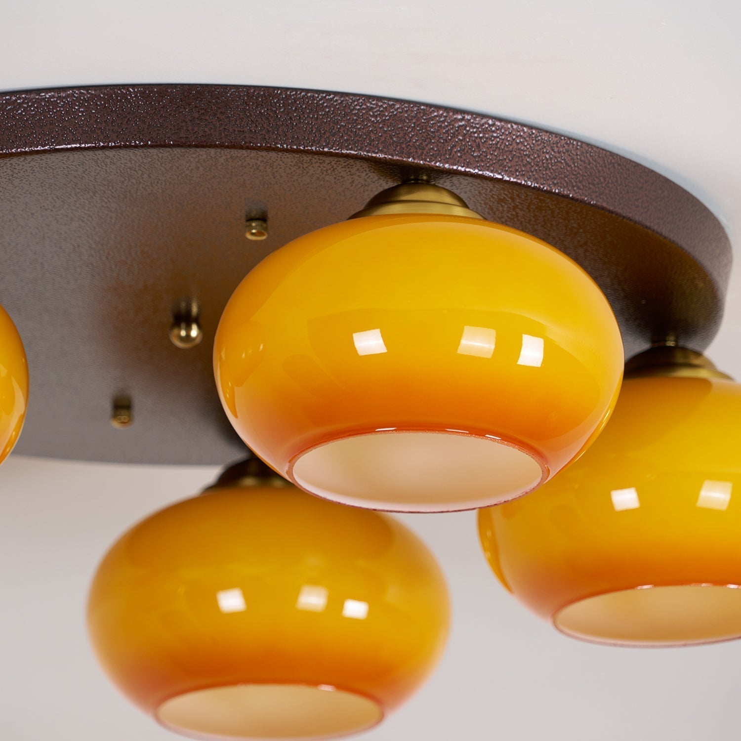 Luno 5-Light Amber Glass Flush Mount Ceiling Light-Neutral Decor