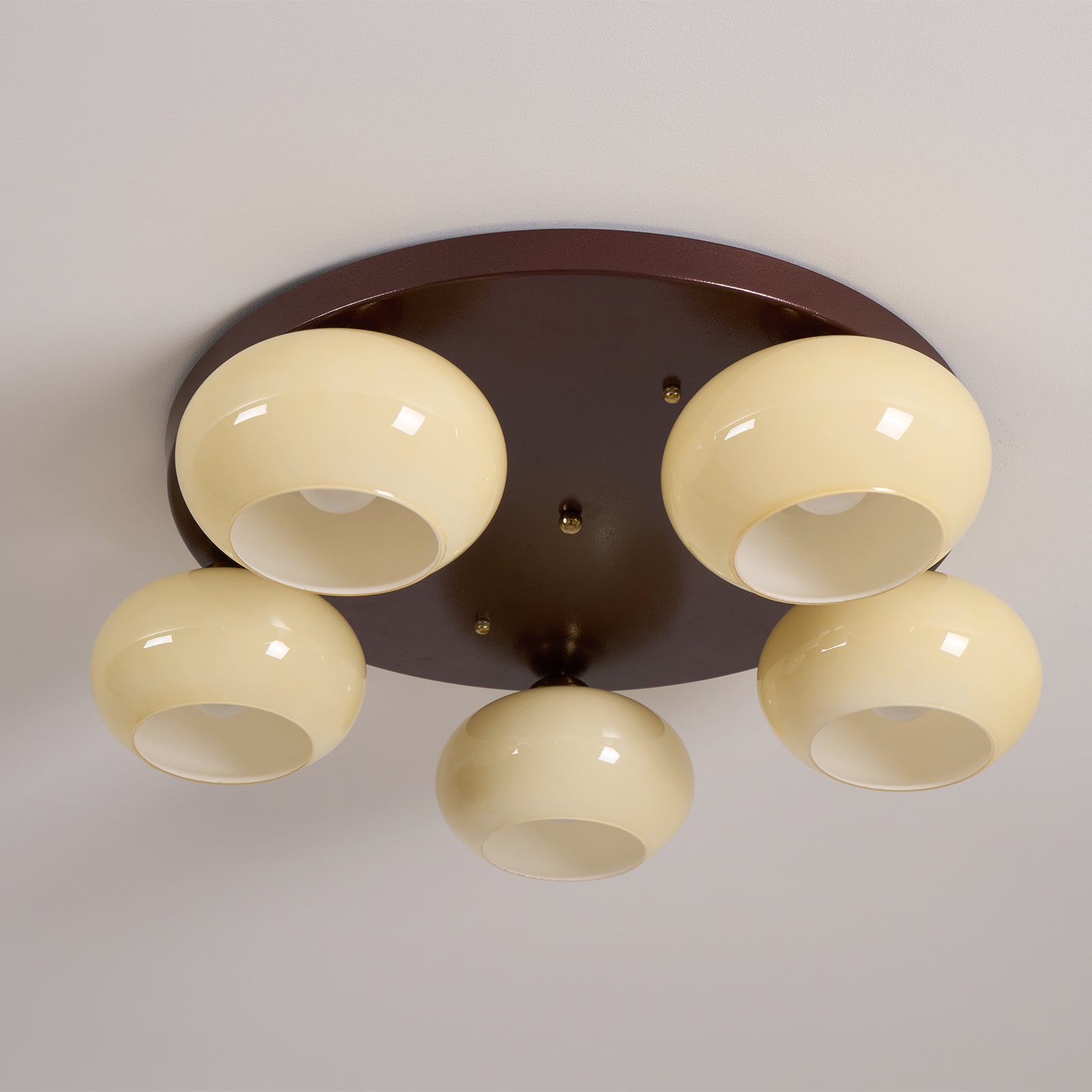Luno 5-Light Amber Glass Flush Mount Ceiling Light-Neutral Decor