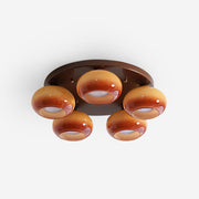 Luno 5-Light Amber Glass Flush Mount Ceiling Light-Neutral Decor