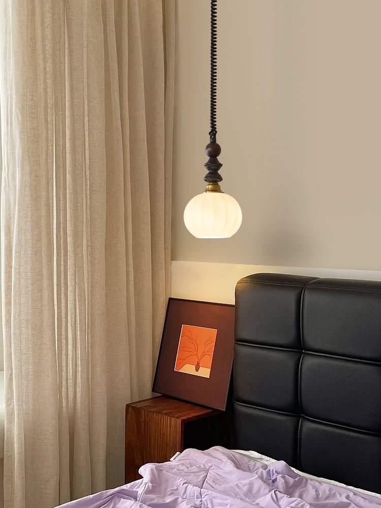 Halcyon Modern Minimalist Arch Wood Pendant Light-Neutral Decor