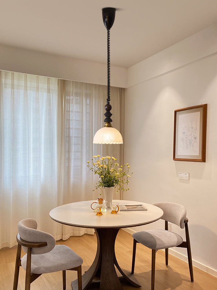 Halcyon Modern Minimalist Arch Wood Pendant Light-Neutral Decor