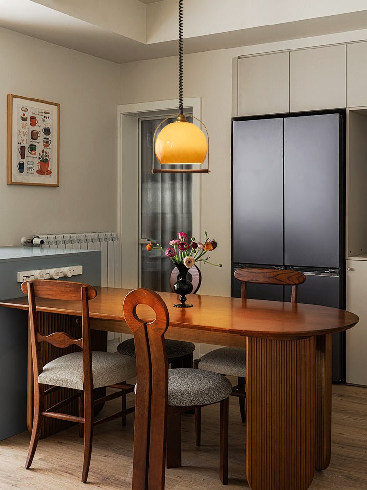 Halcyon Modern Minimalist Arch Wood Pendant Light-Neutral Decor