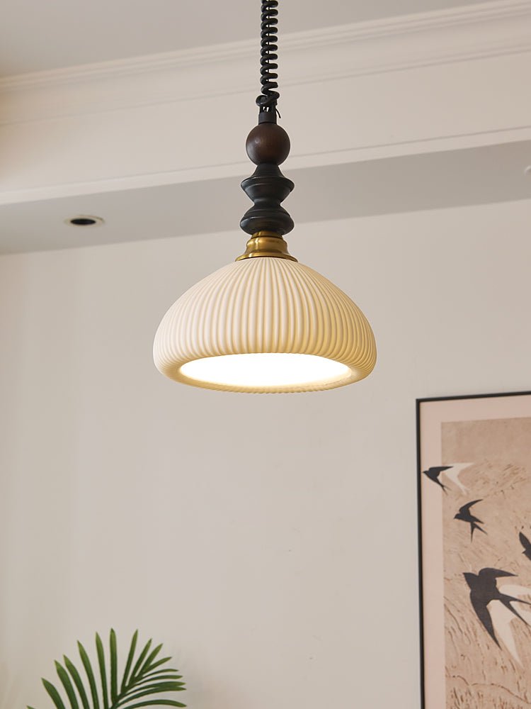 Halcyon Modern Minimalist Arch Wood Pendant Light-Neutral Decor