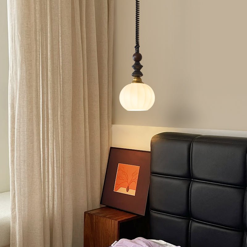 Halcyon Modern Minimalist Arch Wood Pendant Light-Neutral Decor