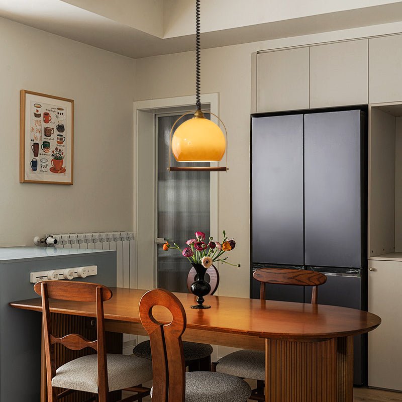 Halcyon Modern Minimalist Arch Wood Pendant Light-Neutral Decor