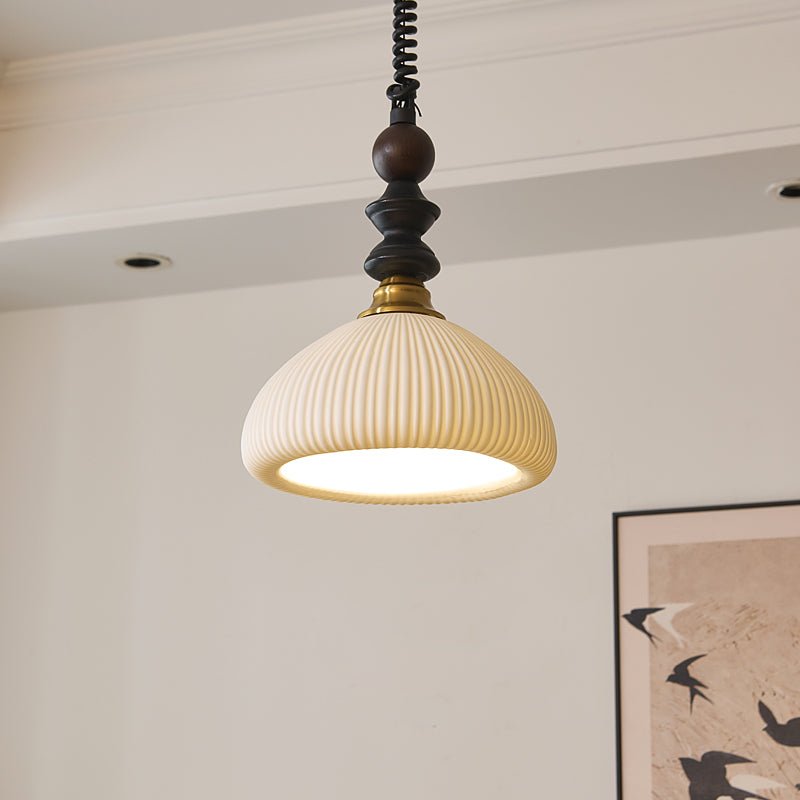 Halcyon Modern Minimalist Arch Wood Pendant Light-Neutral Decor