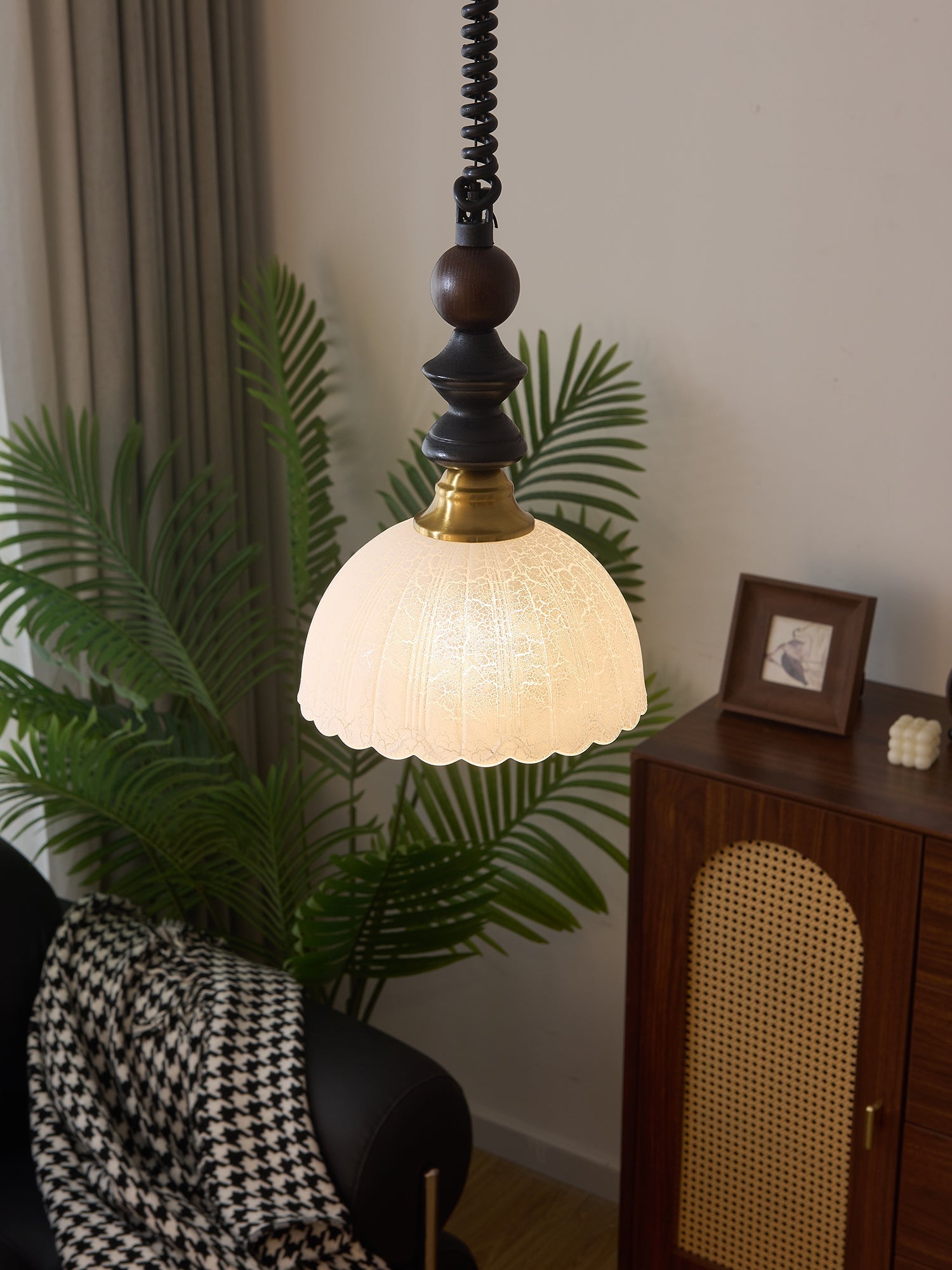 Halcyon Modern Minimalist Arch Wood Pendant Light-Neutral Decor