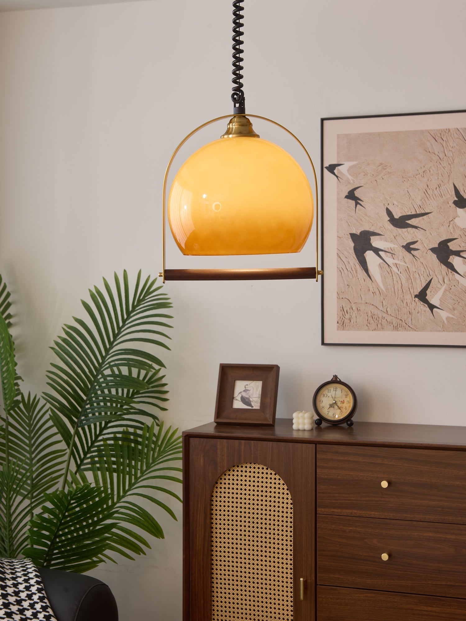 Halcyon Modern Minimalist Arch Wood Pendant Light-Neutral Decor