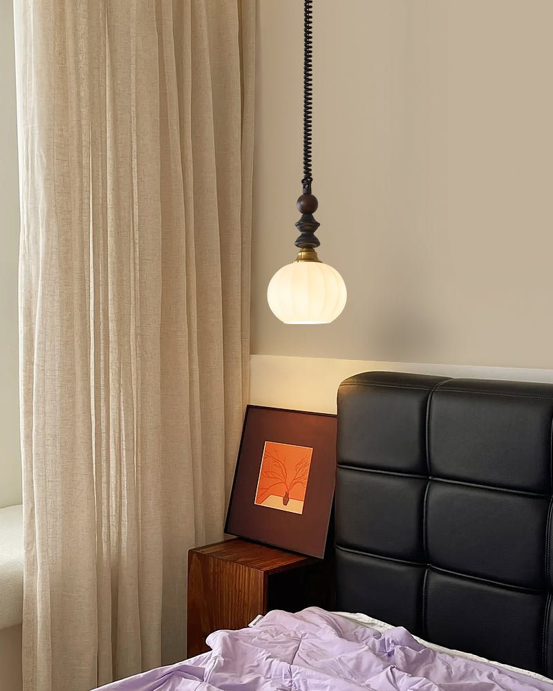 Halcyon Modern Minimalist Arch Wood Pendant Light-Neutral Decor