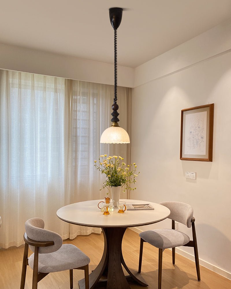Halcyon Modern Minimalist Arch Wood Pendant Light-Neutral Decor