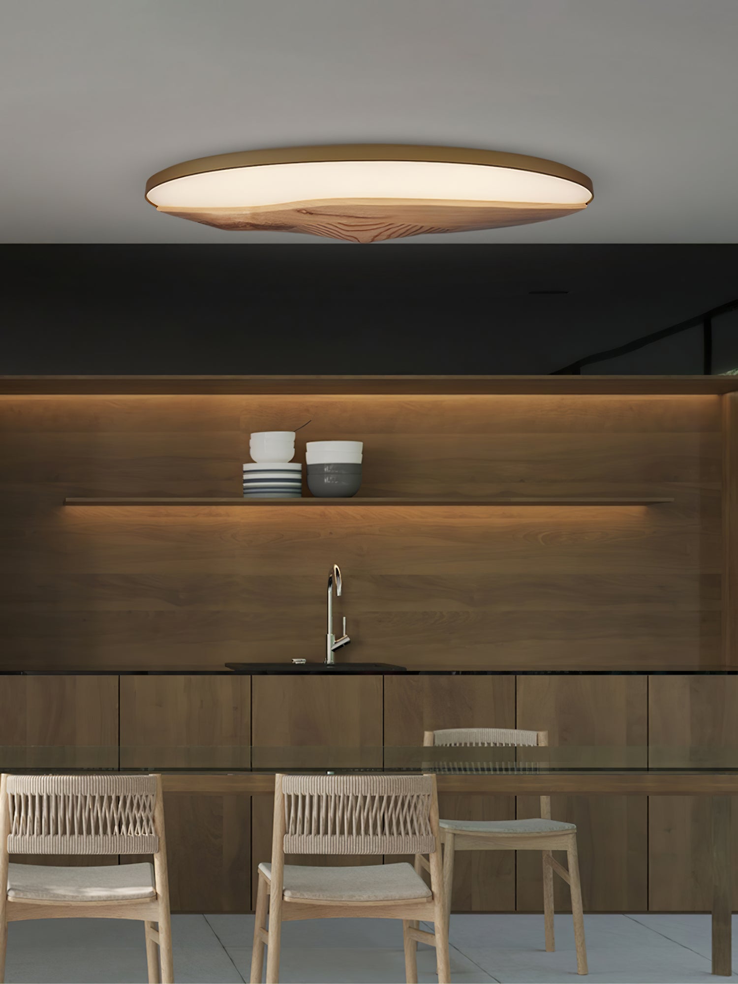 Vishaarae Scandi Wooden Ceiling Light-Neutral Decor