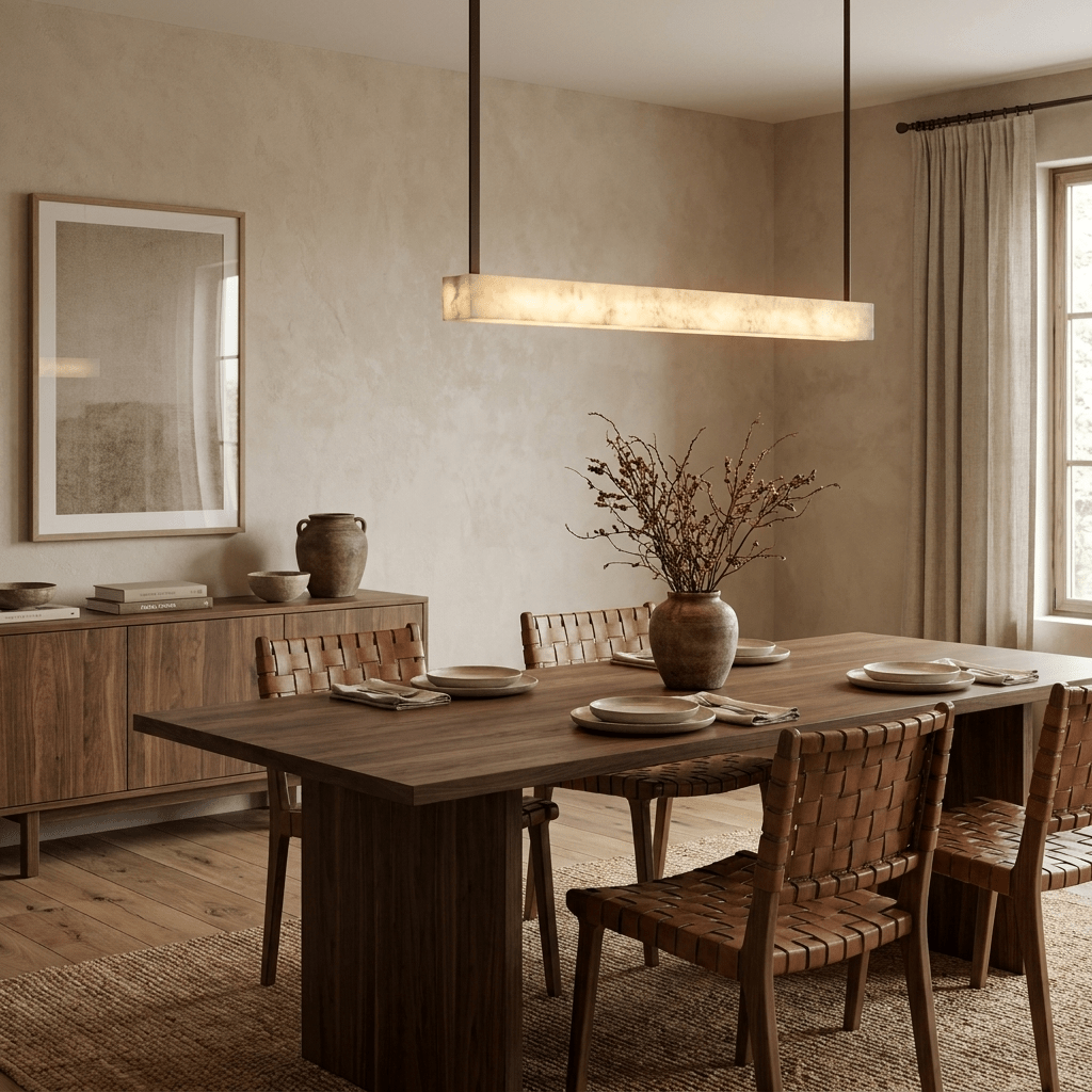Halia Alabaster Linear Pendant Lamp-Neutral Decor