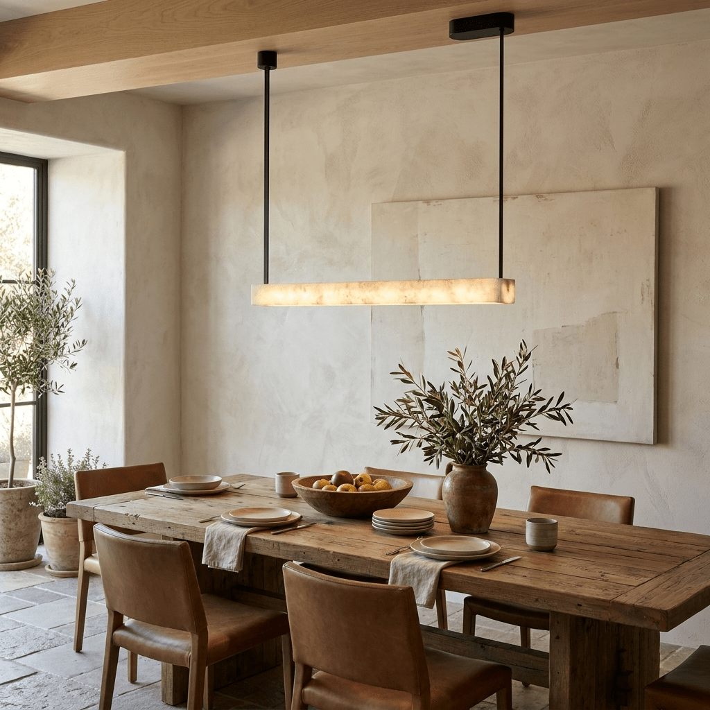 Halia Alabaster Linear Pendant Lamp-Neutral Decor