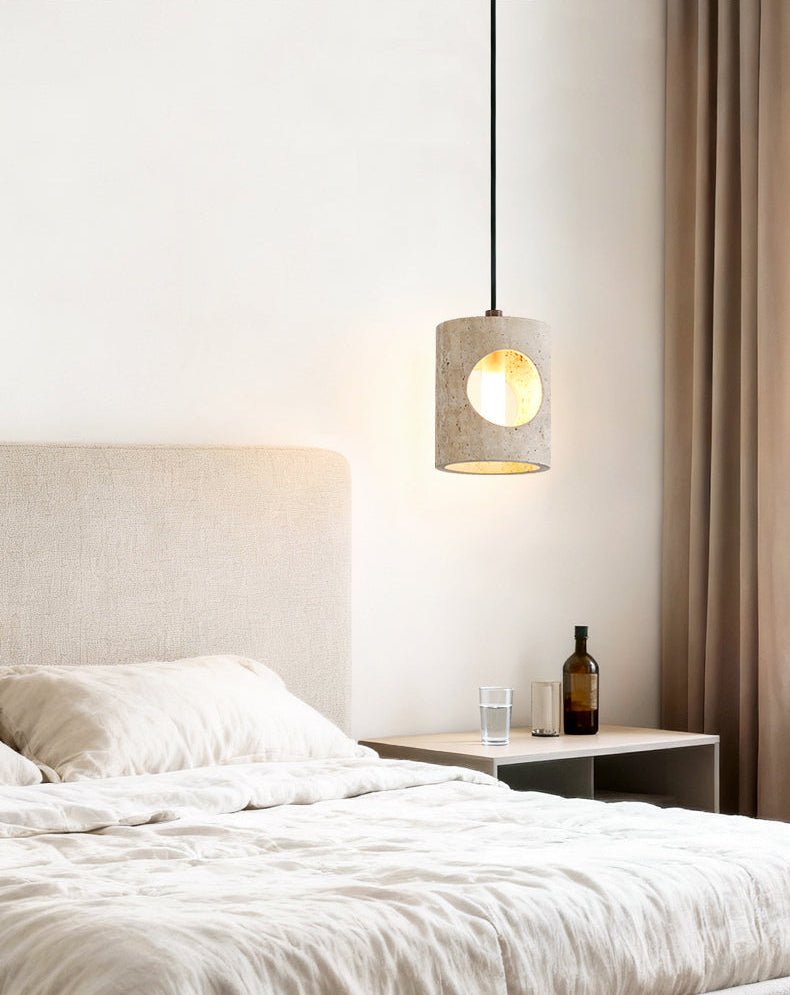 Ula Halo Yellow Travertine Pendant Lamp-Neutral Decor